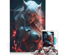 Adults 1000 Pieces Puzzle Fox Girl Evil, Toy Wall Decor, Fun at Home Activities, Improving Love between Couples 38X52CM