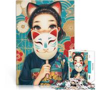 Adults 1000 Pieces Puzzle Fox Mask Maiden lustige Spiele für die ganze Familie Einzigartige Wohndekoration und Geschenke38x26cm