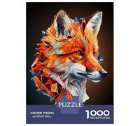 Adults 1000 Pieces Puzzle Geometric Fox Abstract Art Jigsaws for Adults Anti-Stress Toys Precision Cutting Gifts for Friends And Family 52x38cm/1000pcs