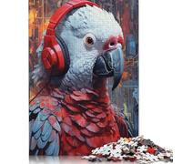 Adults 1000 Pieces Puzzle Gifts African Grey Parrot Wooden Puzzle Adult Jigsaw Puzzle Home Educational Games DIY Toys 1000pcs (75x50cm)