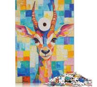 Adults 1000 Pieces Puzzle Gifts Colorful Gazelle with Toilet Paper Wooden Puzzle Adult Jigsaw Puzzle Game Toys for Adults 1000pcs (75x50cm)