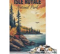 Adults 1000 Pieces Puzzle Gifts Isle Royale National Park Poster Puzzles Jigsaw Puzzles for Adults Educational Game Challenge Toy 1000pcs (75x50cm)