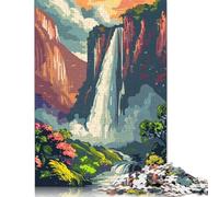 Adults 1000 Pieces Puzzle Gifts Majestic Waterfall Puzzles Jigsaw Puzzles for Adults Educational Game Challenge Toy 38x26cm/1000pcs