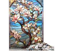 Adults 1000 Pieces Puzzle Gifts Sakura Bloom Japanese Art Wooden Puzzle Adult Jigsaw Puzzle Home Educational Games DIY Toys 1000pcs (75x50cm)
