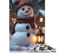 Adults 1000 Pieces Puzzle Gifts Smiling Snowman in Winter Christmas Wooden Puzzle Adult Jigsaw Puzzle Game Toys for Adults 1000pcs (75x50cm)