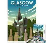 Adults 1000 Pieces Puzzle Glasgow Scotland Art Jigsaws for Adults Puzzle Stress Reliever Difficult And Challenge Toys Educational Games (38x26cm)