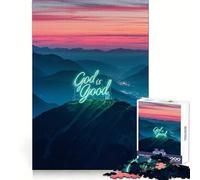 Adults 1000 Pieces Puzzle God Is Good Fine Joint Fun Thinking Skill Game Quiet Game Time Xmas Art Display (38x26cm)