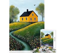 Adults 1000 Pieces Puzzle Golden Cottage Retreat Practical Game Suitable for Couples Anti-Stress Toys Train Your Brain And Hands (38x52cm)