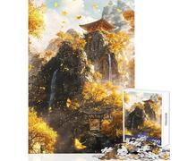Adults 1000 Pieces Puzzle Golden Ginkgo Retreat Practical Game Suitable for Couples Anti-Stress Toys Train Your Brain And Hands (50x75cm)