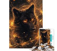 Adults 1000 Pieces Puzzle Golden Wolf Mystique Jigsaws for Adults Puzzle For Family Fun Educational Challenge Toy Intellectual Game (Size 38x52cm)