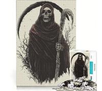 Adults 1000 Pieces Puzzle Grim Reaper Illustration, Toy Wall Decor, Fun at Home Activities, Improving Love between Couples 38X52CM