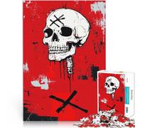 Adults 1000 Pieces Puzzle Grunge Skull Mark the X Made of cardboard,for age 14 years and over Intellectual Game 。size:26x38cm/10.24x14.96inch