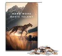 Adults 1000 Pieces Puzzle Hard Work Beats Talent DIY Puzzle Toys Great Gifts for Christmas for Teenager Age 14+ 75x50cm