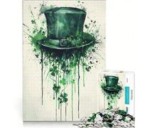 Adults 1000 Pieces Puzzle Hat St Patricks Day Clover, Relaxing Games, Parent-child Interaction, Birthday Present,Travel Gifts, 50X75CM