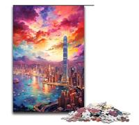 Adults 1000 Pieces Puzzle Hong Kong Is Surrounded by SplattersLots of Coloured DIY Puzzle Toys Great Gifts for Christmas for Teenager Age 14+ 75x50cm