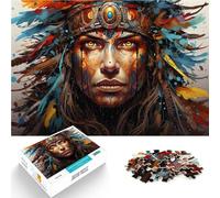 Adults 1000 Pieces Puzzle indian warrior Family Game for and 26x38cm Wall Decoration Unique Birthday and Xmas Gifts for teenager Age 14 Up