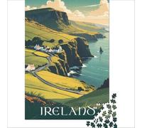 Adults 1000 Pieces Puzzle Ireland Travel Poster | Analysis and logic educational challenge Unique Birthday and Gifts 38x26cm