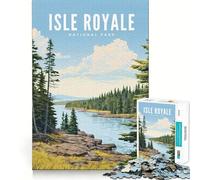 Adults 1000 Pieces Puzzle Isle Royale National Park Sharp Edge Game Mind Skill Fun Quiet Play Game Christmas Calm Gift (50x75cm)