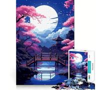 Adults 1000 Pieces Puzzle Japan Garden Zen Pixel Art Sharp Edge Game Mind Skill Fun Quiet Play Game Christmas Calm Gift (38x26cm)