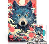 Adults 1000 Pieces Puzzle Japan Sea Bloom Wolf Lernspielzeug für die ganze Familie Geeignet für die Schreibtischdekoration75x50cm
