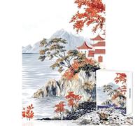 Adults 1000 Pieces Puzzle Japanese Pagoda Landscape Practical Game Suitable for Couples Anti-Stress Toys Train Your Brain And Hands (50x75cm)