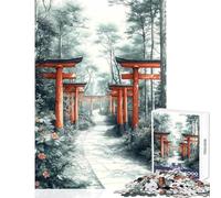 Adults 1000 Pieces Puzzle Japanese Shrine Path Practical Game Suitable for Couples Anti-Stress Toys Train Your Brain And Hands (38x52cm)