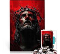 Adults 1000 Pieces Puzzle Jesus Christ Portrait Spielzeug Lernspiele Stressabbau Tolles Geschenk für Spiele52x38cm