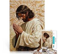 Adults 1000 Pieces Puzzle Jesus Praying Spielzeug Lernspiele Stressabbau eignet sich ideal als Geschenk für die ganze Familie75x50cm
