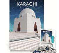Adults 1000 Pieces Puzzle Karachi Pakistan Sharp Edge Game Mind Skill Fun Quiet Play Game Christmas Calm Gift (38x52cm)