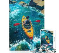 Adults 1000 Pieces Puzzle Kayaking Adventure Anime Style Practical Game Suitable for Couples Anti-Stress Toys Train Your Brain And Hands (50x75cm)