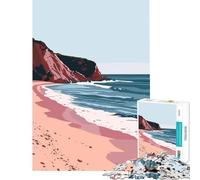 Adults 1000 Pieces Puzzle LA Beach Sunset Art Relaxing Games Brain Intelligence Challenge Addictive Toys Birthday Gifts For Family Fun (Size 75x50cm)