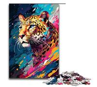 Adults 1000 Pieces Puzzle Leopard in The Crater Is Surrounded by SplattersLots DIY Puzzle Toys Great Gifts for Christmas for Teenager Age 14+ 75x50cm