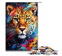 Adults 1000 Pieces Puzzle Leopard in The Crater Is Surrounded by SplattersLots DIY Puzzle Toys Great Gifts for Christmas for Teenager Age 14+ 75x50cm
