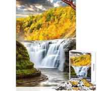 Adults 1000 Pieces Puzzle Letchworth State Park Fall Practical Game Suitable for Couples Anti-Stress Toys Train Your Brain And Hands (38x52cm)