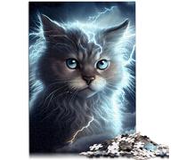 Adults 1000 Pieces Puzzle Lightning Cosmic Cat Family Game for and 26x38cm Artists Collection Fine Art Suitable for and teenager 14 and up