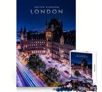 Adults 1000 Pieces Puzzle London United Kingdom Fine Joint Fun Thinking Skill Game Quiet Game Time Xmas Art Display (50x75cm)