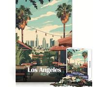 Adults 1000 Pieces Puzzle Los Angeles Cityscape Fine Joint Fun Thinking Skill Game Quiet Game Time Xmas Art Display (38x52cm)
