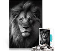 Adults 1000 Pieces Puzzle Majestic Lion Portrait in fineart photography in black and white Mustermontage Wanddekoration75x50cm