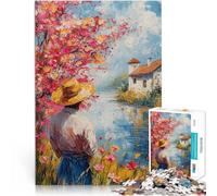 Adults 1000 Pieces Puzzle Man by the River Spielzeug Lernspiele Stressabbau Jedes Stück ist einzigartig Anspruchsvolles Familienspiel38x26cm