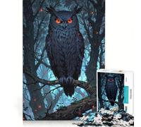 Adults 1000 Pieces Puzzle Midnight Owl Keeper Relaxing Games Parent-child Interaction Birthday Present,Travel Gifts 38x26cm