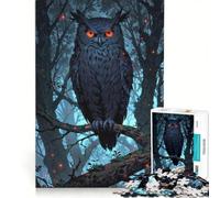 Adults 1000 Pieces Puzzle Midnight Owl Keeper Toy Wall Decor Fun at Home Activities Improving Love between Couples 50x75cm