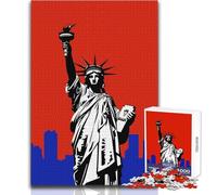 Adults 1000 Pieces Puzzle Minimal Statue of Liberty Enjoyful Peaceful Spare Time Exact Precision Fit Play Toy Size 38x52cm