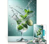 Adults 1000 Pieces Puzzle Mojito Magic Mints Dynamic Splash Toy Wall Decor Fun at Home Activities Improving Love between Couples 38x52cm