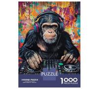 Adults 1000 Pieces Puzzle Monkey DJ Beats-2 Adult Jigsaw Puzzle Family Games Staycation Kill Time Birthday Present, Gifts, 70x50cm/1000pcs