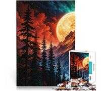 Adults 1000 Pieces Puzzle “Moonlight in the mountains” Made of cardboard,Suitable for ages 14 and up Analysis and logic Secret Santa Gifts。size:38x52cm/14.96x20.47inch