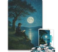 Adults 1000 Pieces Puzzle Moonlit Reflections Birthday Present Hands-on Game for 14+ Puzzle Game Offered (size 38x52cm)