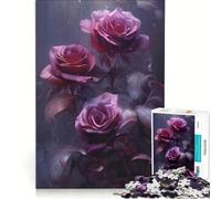 Adults 1000 Pieces Puzzle Mourning Red Roses Toy Wall Decor Fun at Home Activities Improving Love between Couples 38x26cm