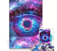 Adults 1000 Pieces Puzzle Neon Cosmic Eye Toy Wall Decor Fun at Home Activities Improving Love between Couples 50x75cm