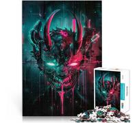 Adults 1000 Pieces Puzzle Neon Demon Mask Made of cardboard for age 14 years and over Staycation Kill time Gift ideas。size:38x52cm/14.96x20.47inch