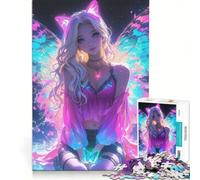 Adults 1000 Pieces Puzzle Neon Fairy by The Water Toy Wall Decor Fun at Home Activities Improving Love between Couples 50x75cm